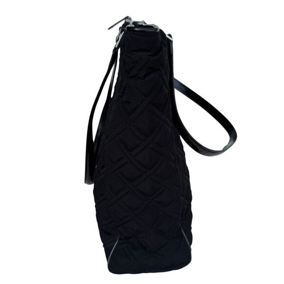 Vera Bradley Large Black Quilted Commuter Tote Bag Travel Work Purse - Picture 7 of 15